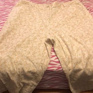 Flowered shorts knee length